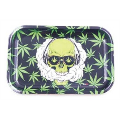 Plateau skull smoking 28,5 x 19 cm