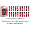 Blister de 3 grands briquets électroniques décorés