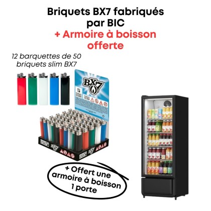 12 barquettes de BX7 + offert 1 armoire à boisson 240L