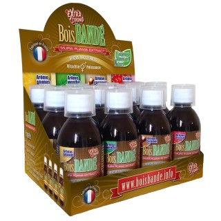 Présentoir 12 flacons bois bandé 200 ml