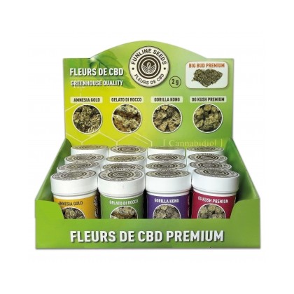 Présentoir de fleurs de CBD 16 pots de 2g